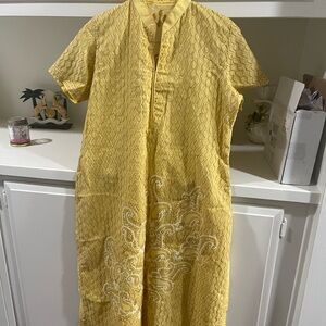 STYLUS Yellow Dress with Silver Accents